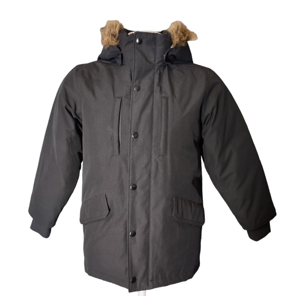 Swiss Tech Parka Jacket XL 14-16 Womens Gorp Core Cabin Core Black Faux Fur Hood